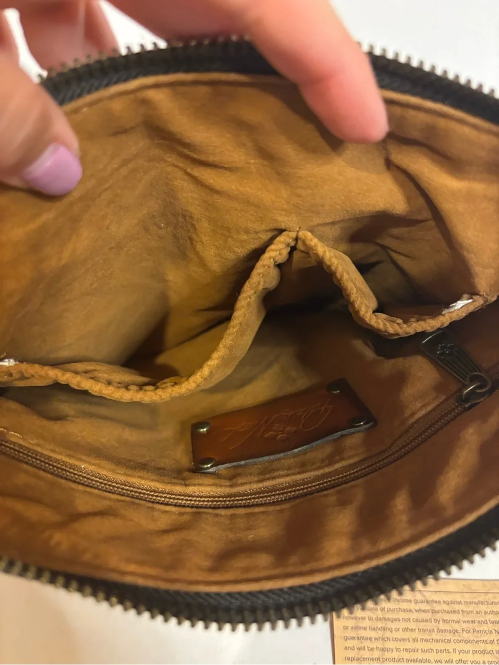 Patricia Nash Cognac Leather Wristlet Clutch